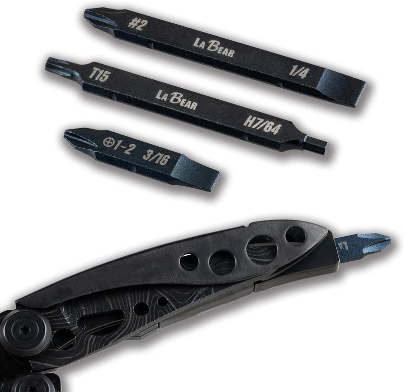 LABEAR - 3pcs Two-Sided Screwdriver Bit For Leatherman MultiTool Accessories- Long Phillips #2 and 1/4" Screwdriver &Torx #15 and Hex 7/64" Short Phillips #1-2 and 3/16" (Not Included SKELETOOLS) - Image 1
